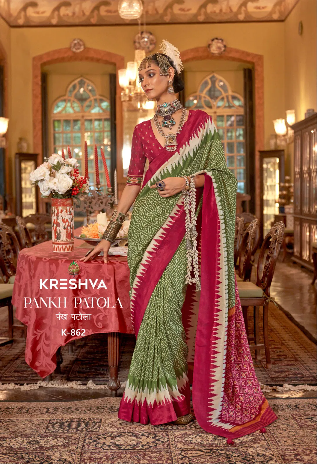 Pankh patola By Kreshva P V Silk Traditional Wear Saree Exporters In India